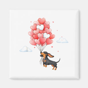 Aimant Amoureux de chien ballon coeur Saint Valentin Teck