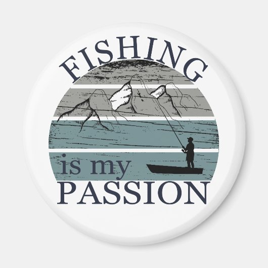 Aimant Amoureux de la pêche vintage (Devant)