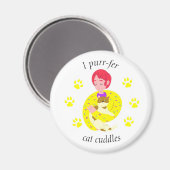 Aimant Amoureux de les chats mignons Bouddles de chat Pur (Recto/Verso)