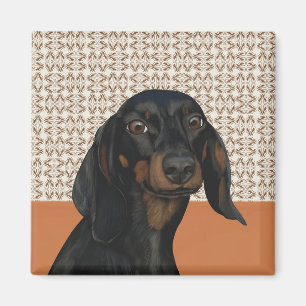Aimant Amoureux de les chiens de Portrait de chien Dachsh