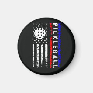 Aimant Amoureux de Pickleball Drapeau Américain 4 Juillet