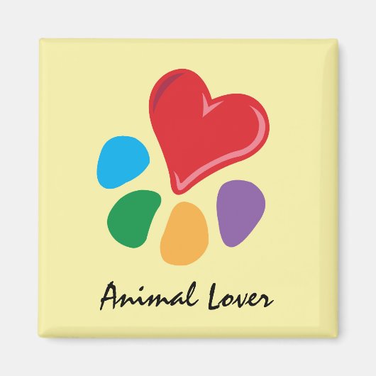 Aimant Amoureux des animaux_Paw_Coeur (Devant)