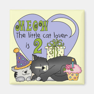 Aimant Amoureux des chats 2e anniversaire Tshirts et cade