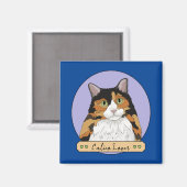 Aimant Amoureux des chats Calico (Recto/Verso)