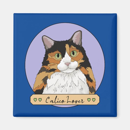 Aimant Amoureux des chats Calico (Devant)