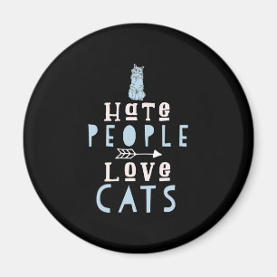 Aimant Amoureux des chats I Love Chats Et Personnes