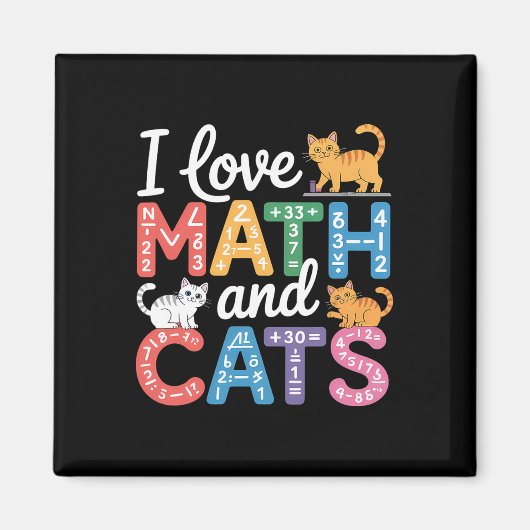 Aimant Amoureux des chats mathématiques Prof de maths drô (Devant)