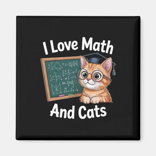 Aimant Amoureux des chats mathématiques Prof de maths drô (Devant)