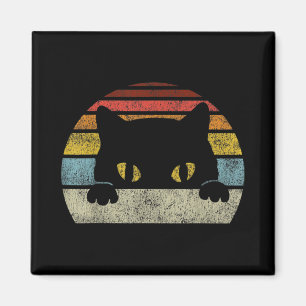 Aimant Amoureux des chats noir vintage, Chats noirs style