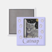 Aimant Amoureux des chats Purple Paws "Catnap" (Recto/Verso)