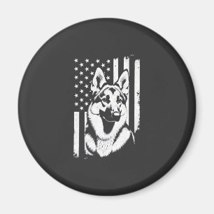 Aimant Amoureux du berger allemand USA Drapeau américain