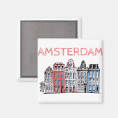 Aimant Amsterdam Holland Leaning Houses (Recto/Verso)