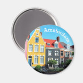 Aimant Amsterdam Hollande Maisons souvenir (Recto/Verso)