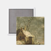 Aimant Amsterdam, scène d'hiver, 17ème siècle (Recto/Verso)