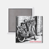 Aimant Amsterdam - Vélo, Hollande (Frigo Magnet) (Recto/Verso)