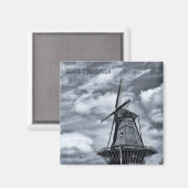 Aimant Amsterdam - Windmill, Hollande (Fridge Magnet) (Recto/Verso)