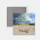 Aimant Amusant Arc en ciel et lave-vaisselle de sable (Recto/Verso)