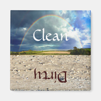 Aimant Amusant Arc en ciel et lave-vaisselle de sable
