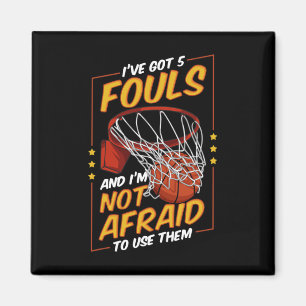 Aimant Amusant Bysketbyll Joueur 5 Fouls Défense Sortir