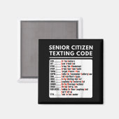 Aimant Amusant citoyen âgé Code de Textes Tee (Recto/Verso)