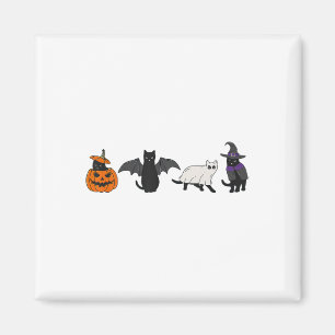 Aimant Amusant Citrouille Chat Fantôme Chat Noir Hallowee