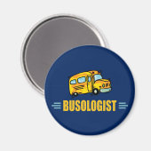 Aimant Amusant Conducteur de bus scolaire Jaune (Recto/Verso)