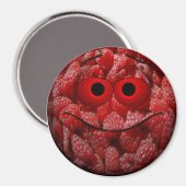 Aimant Amusant Emoticon framboise (Recto/Verso)