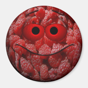 Aimant Amusant Emoticon framboise
