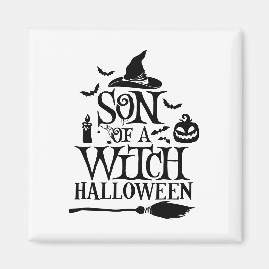 Aimant Amusant Fils D'Halloween D'Une Sorcière Bébé (Devant)