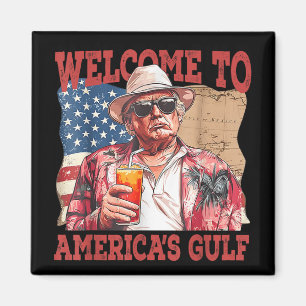 Aimant Amusant Golfe Des États-Unis Trump Bienvenue Dans
