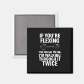 Aimant Amusant Gym Flexing Workout Bodybuilding 2 (Recto/Verso)