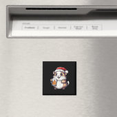 Aimant Amusant Hamster De Noël Avec Bière Comique (In Situ (Lave-vaisselle))