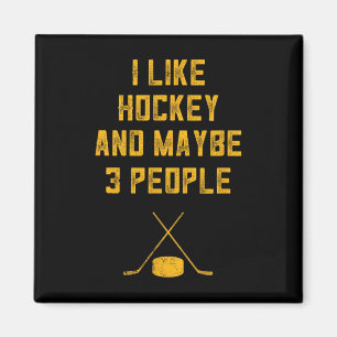 Aimant Amusant Hockey Pour Les Hommes J'Aime Hockey Et Pe