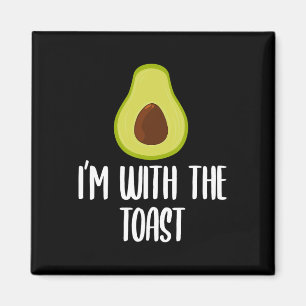 Aimant Amusant Je suis avec Toast Avocado Halloween Coupl