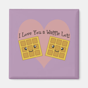 Aimant Amusant Je T'Aime Un Lot Lot Cute Kawaii Waffles