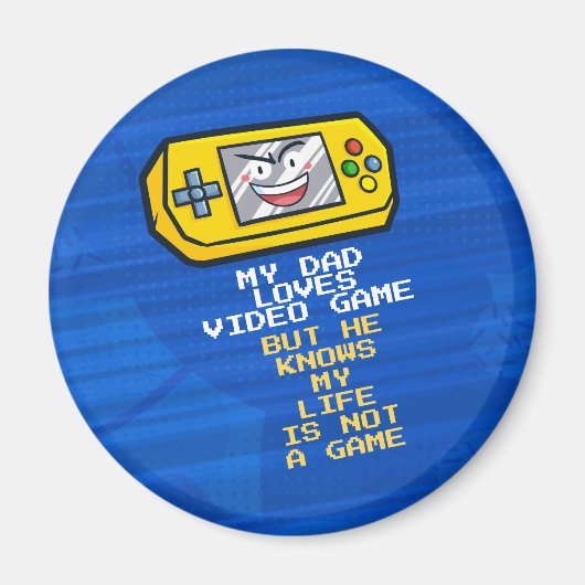 Aimant Amusant Jeu Jaune Portable Fête des pères Salutati (Devant)