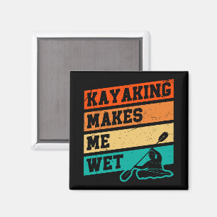 Aimant Amusant Kayak Lover Kayaking Retro River Kayaker