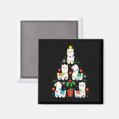 Aimant Amusant Llama Arbre de Noël Ornement Décor Don Wom (Recto/Verso)