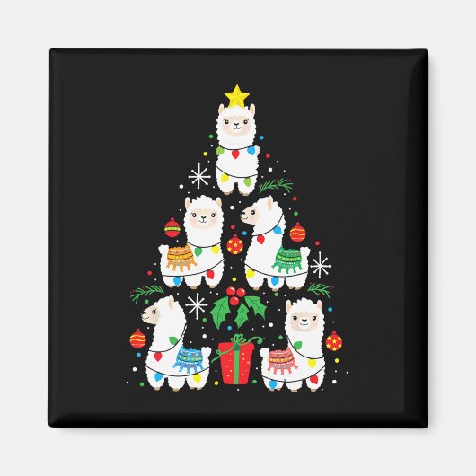 Aimant Amusant Llama Arbre de Noël Ornement Décor Don Wom (Devant)