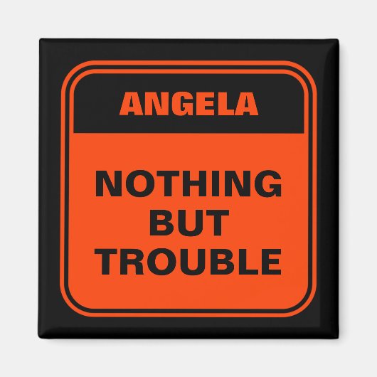 Aimant Amusant noir orange rien que des problèmes personn (Devant)