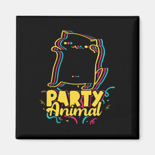 Aimant Amusant Parti Animal Disco Danser Mème Chat