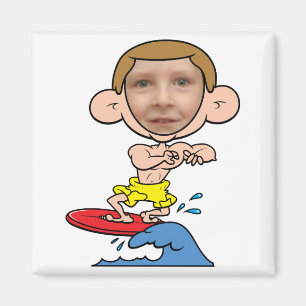 Aimant Amusant Surfer Photo Face Modèle