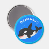 Aimant Amusante baleine orque mignonne dessin animé (Recto/Verso)