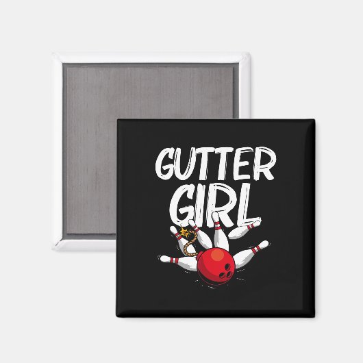 Aimant Amusante Conception De Bowling Pour Filles Bowler  (Recto/Verso)