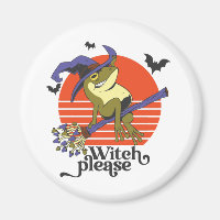 Amusante Frog Sorcière équitation Broomstick Hallo