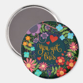 Aimant Amusants Coeur Floral Inspirant Citation Inspiriti (Recto/Verso)