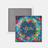 Aimant Amusants Croissance Plutôt Floral Moderne Inspiriv (Recto/Verso)