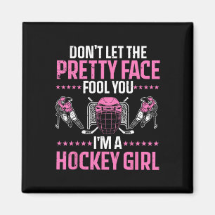 Aimant Amusants Hockey Art Pour Femmes Filles Hockey Joue