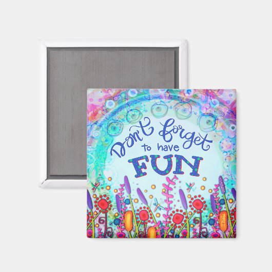 Aimant Amusez Bleu Plutôt Inspirant Fleurs sauvages (Recto/Verso)