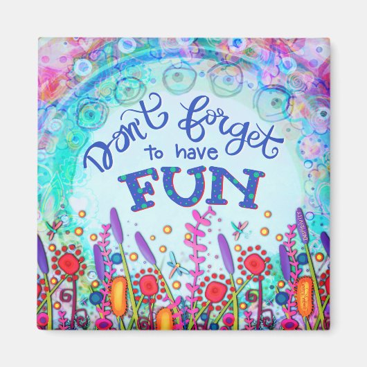 Aimant Amusez Bleu Plutôt Inspirant Fleurs sauvages (Devant)